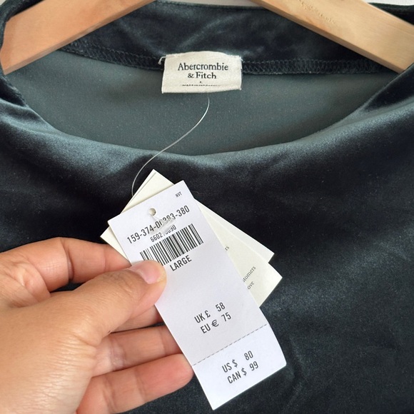 NWT Abercrombie & fitch Paloma velvet green dress size L - Picture 3 of 7